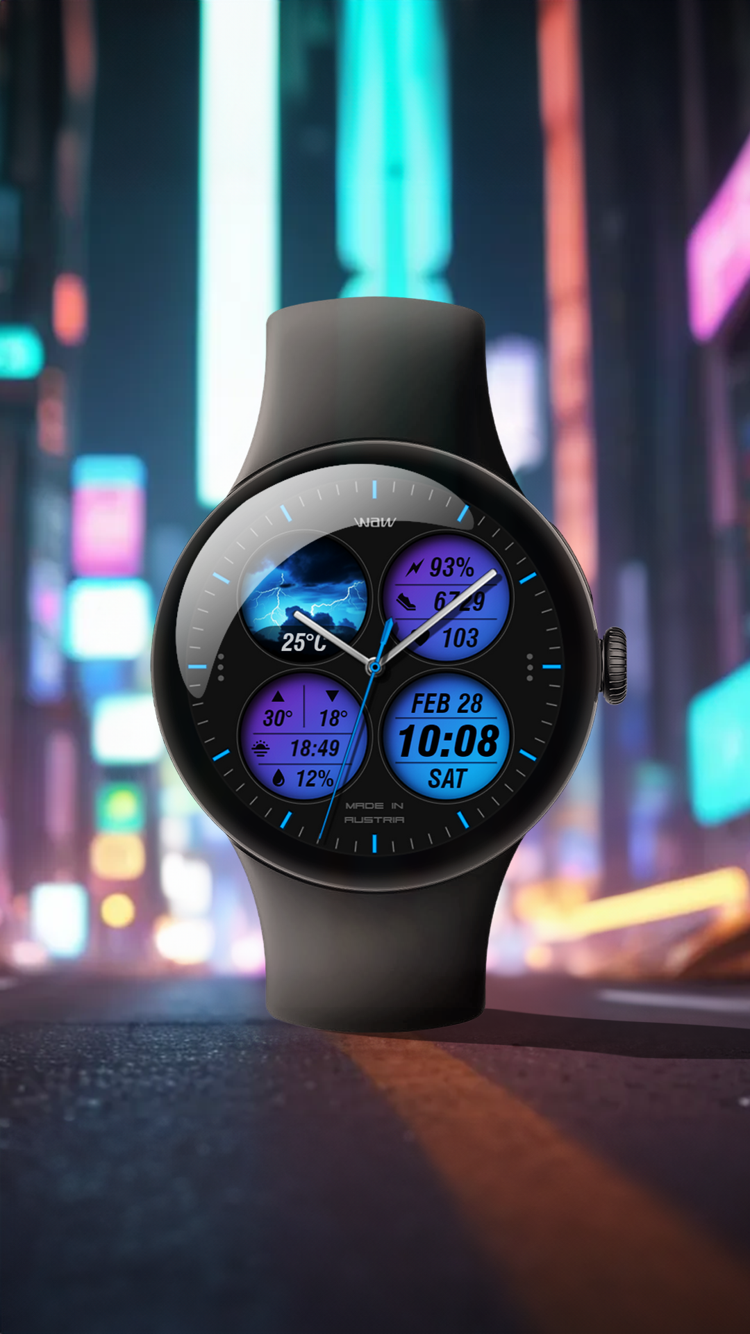 WAW037 Urban Tech Watch Face Android Screenshot 3