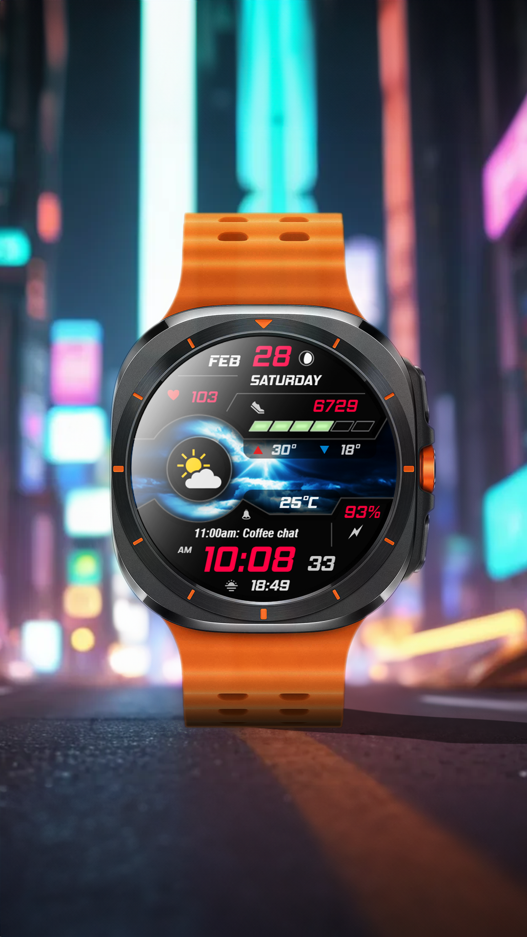WAW038 Dynamic Digital Watch Android Screenshot 2