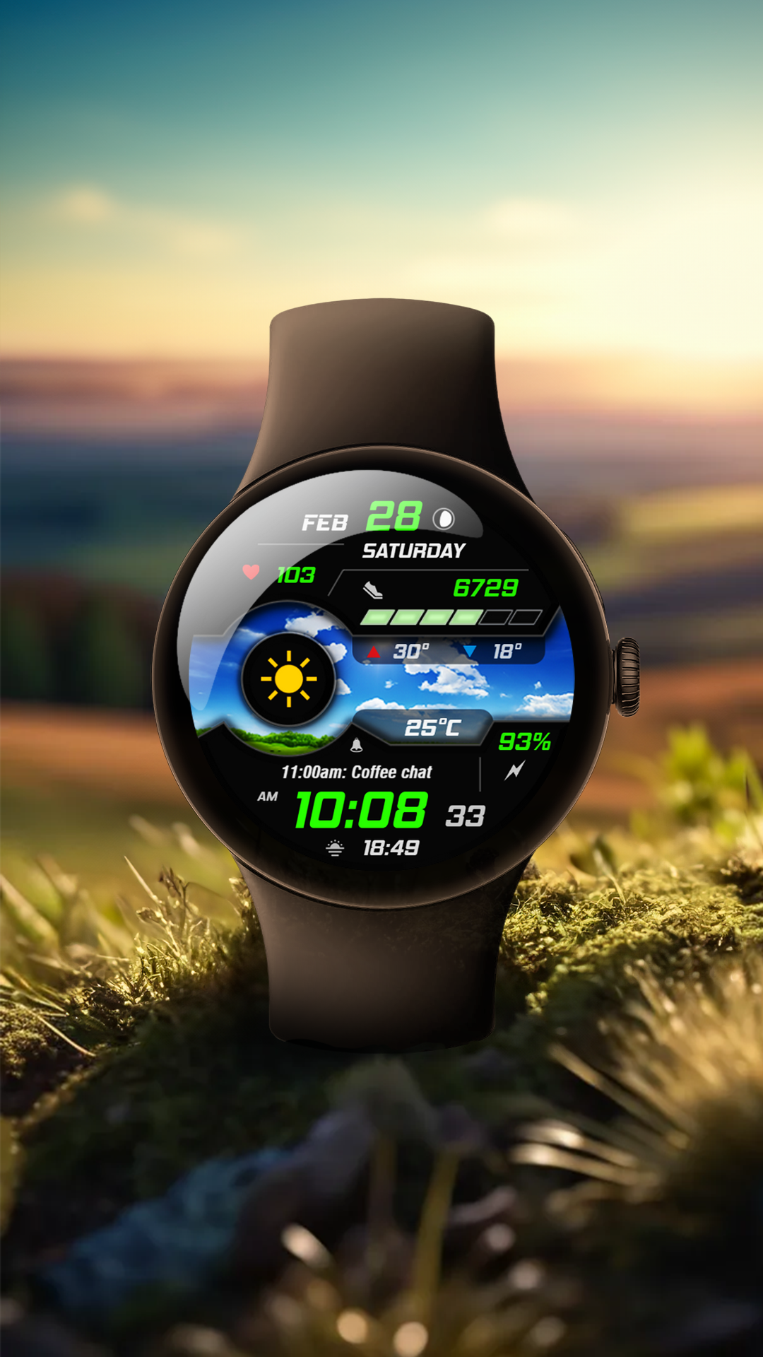 WAW038 Dynamic Digital Watch Android Screenshot 3