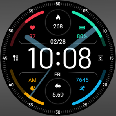 ZKin Watch Colored Arc Circle Android Screenshot