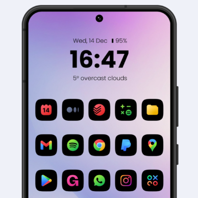 Ares Black: Dark Icon Pack Android Screenshot 2