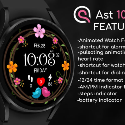 Ast104 - Animated Watch Face Android Screenshot 2