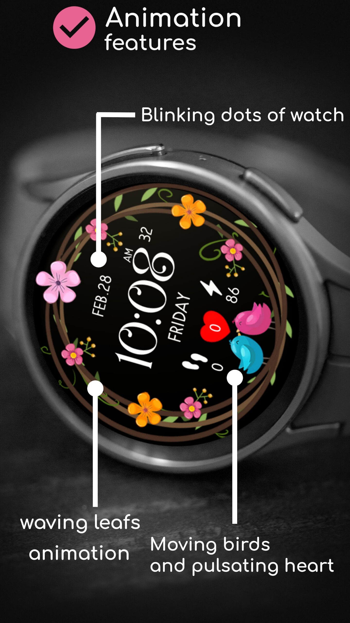 Ast104 - Animated Watch Face Android Screenshot 4