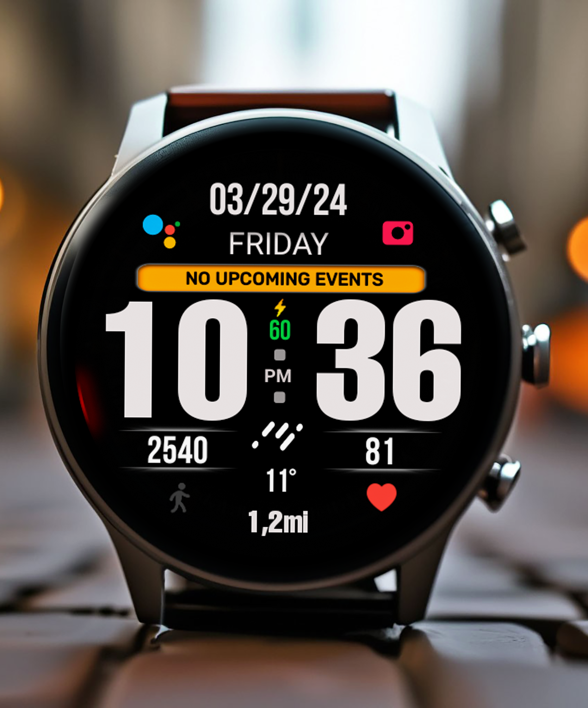 BIG 24 Digital Watchface Android Screenshot 2