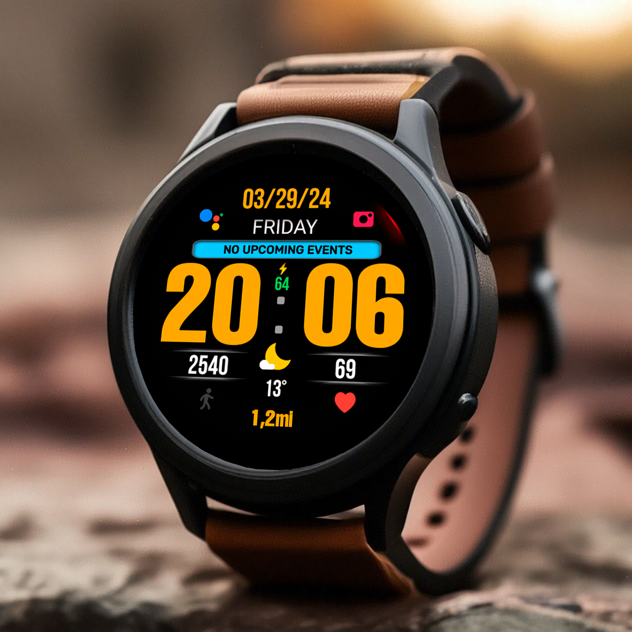 BIG 24 Digital Watchface Android Screenshot 3