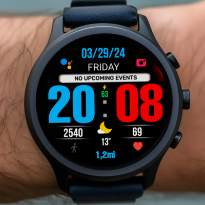 BIG 24 Digital Watchface Android Screenshot 4