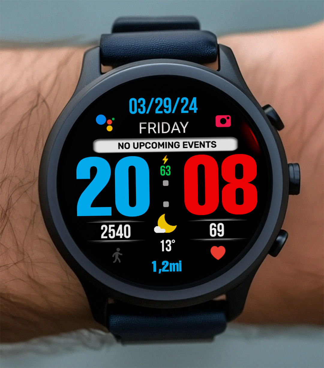 BIG 24 Digital Watchface Android Screenshot 4