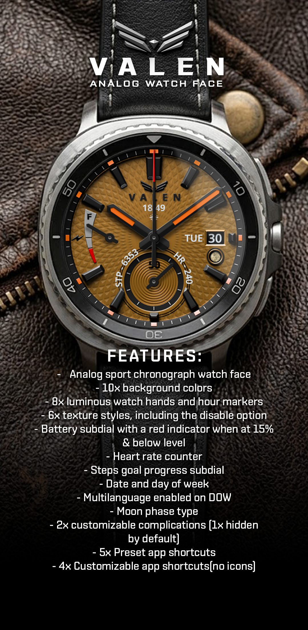 BLZ VALEN - Analog Watch Face Android Screenshot 2
