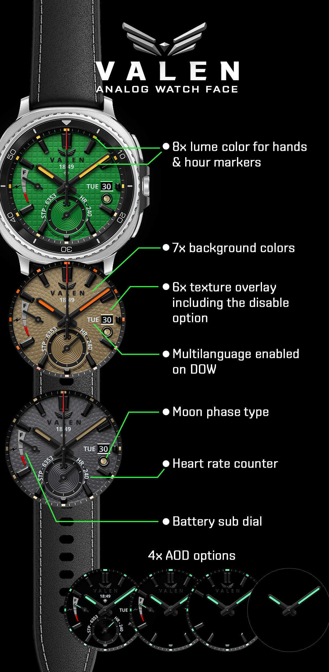 BLZ VALEN - Analog Watch Face Android Screenshot 4