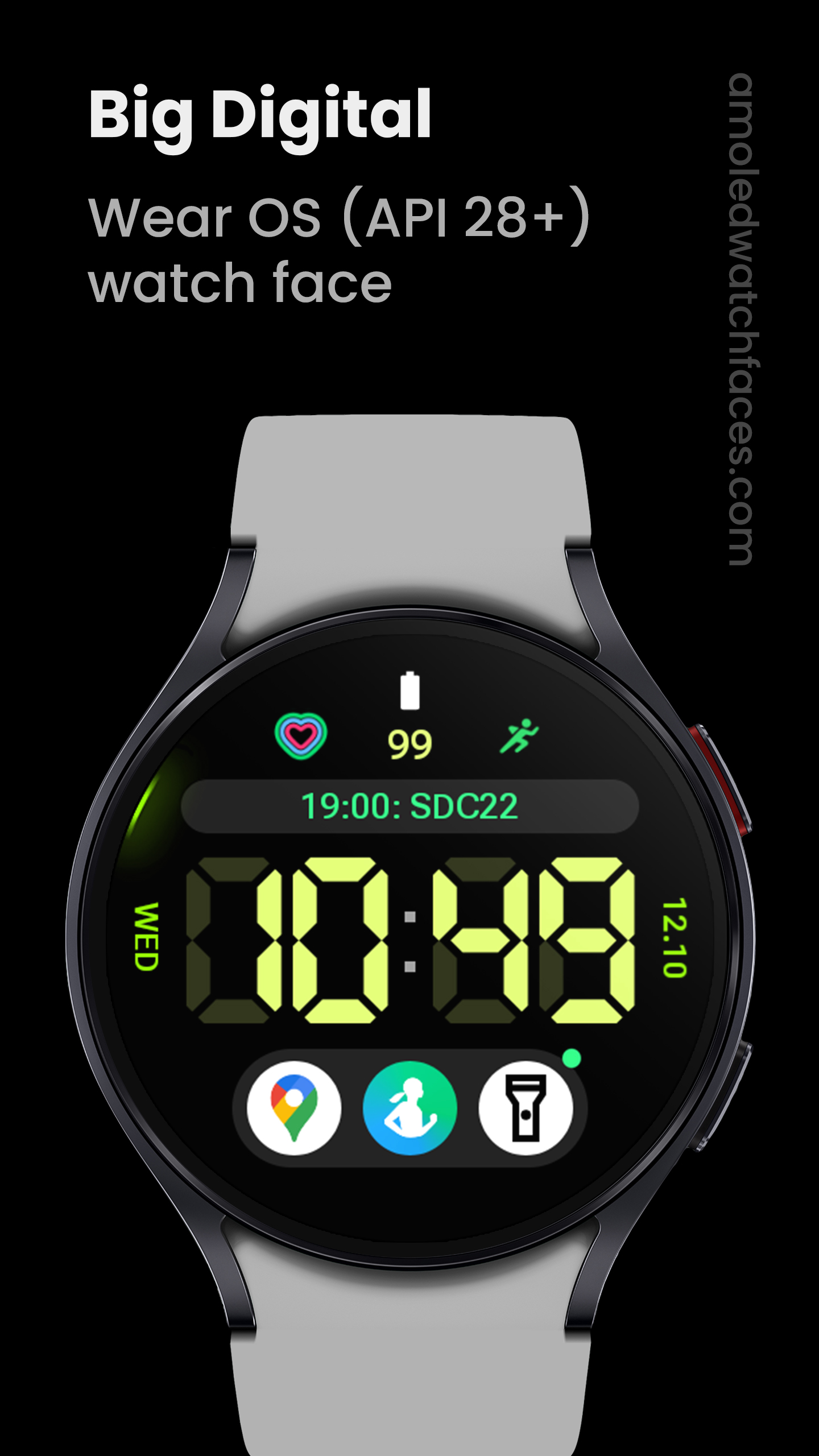 Big Digital: Watch face Android Screenshot 2