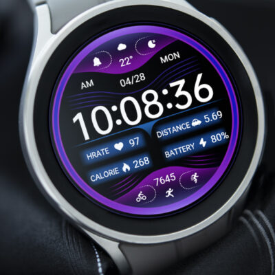 Blue Purple Light ZKin Watch Android Screenshot 3