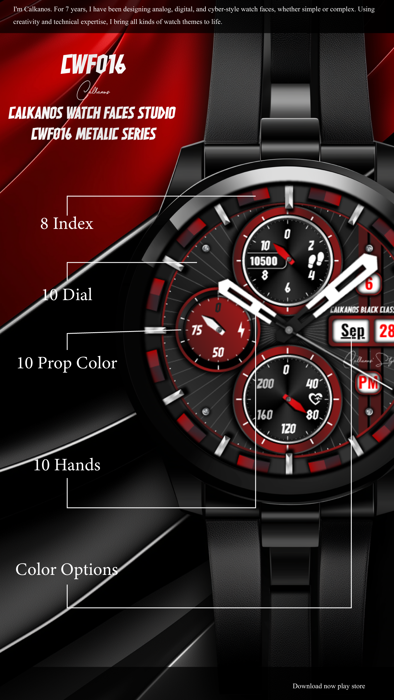 CWF016 Raptor X Watch Face Android Screenshot 2