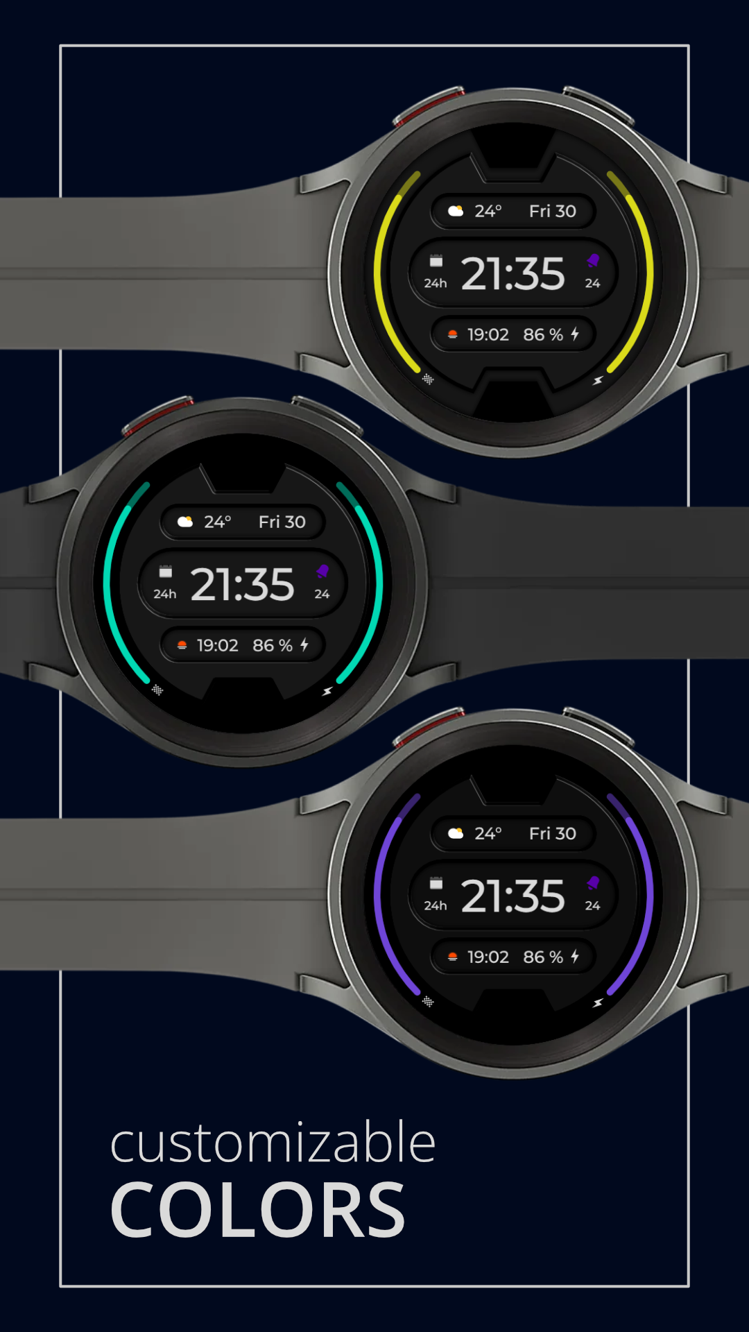 DADAM56: Digital Watch Face Android Screenshot 3