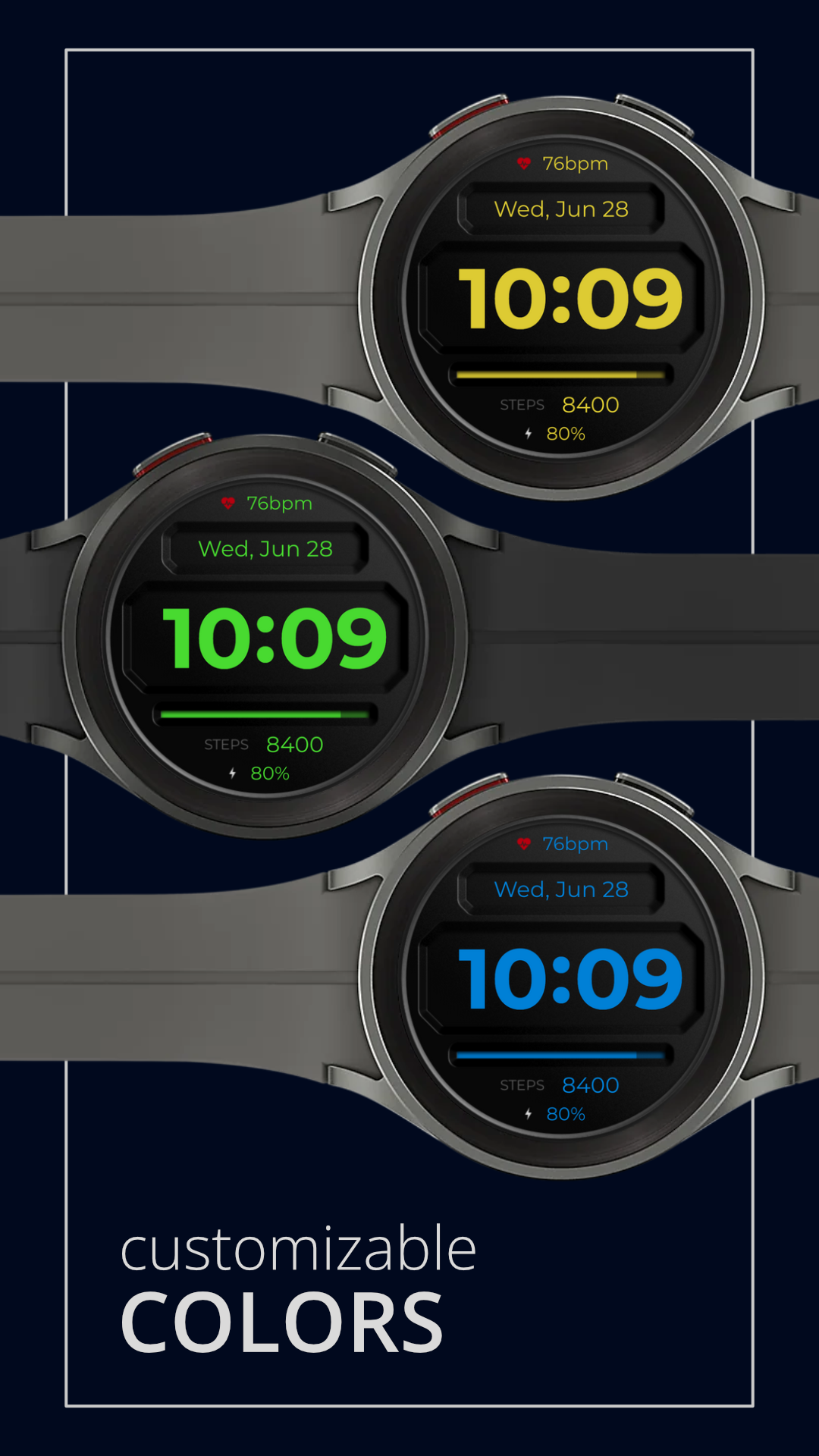 DADAM59: Digital Watch Face Android Screenshot 3
