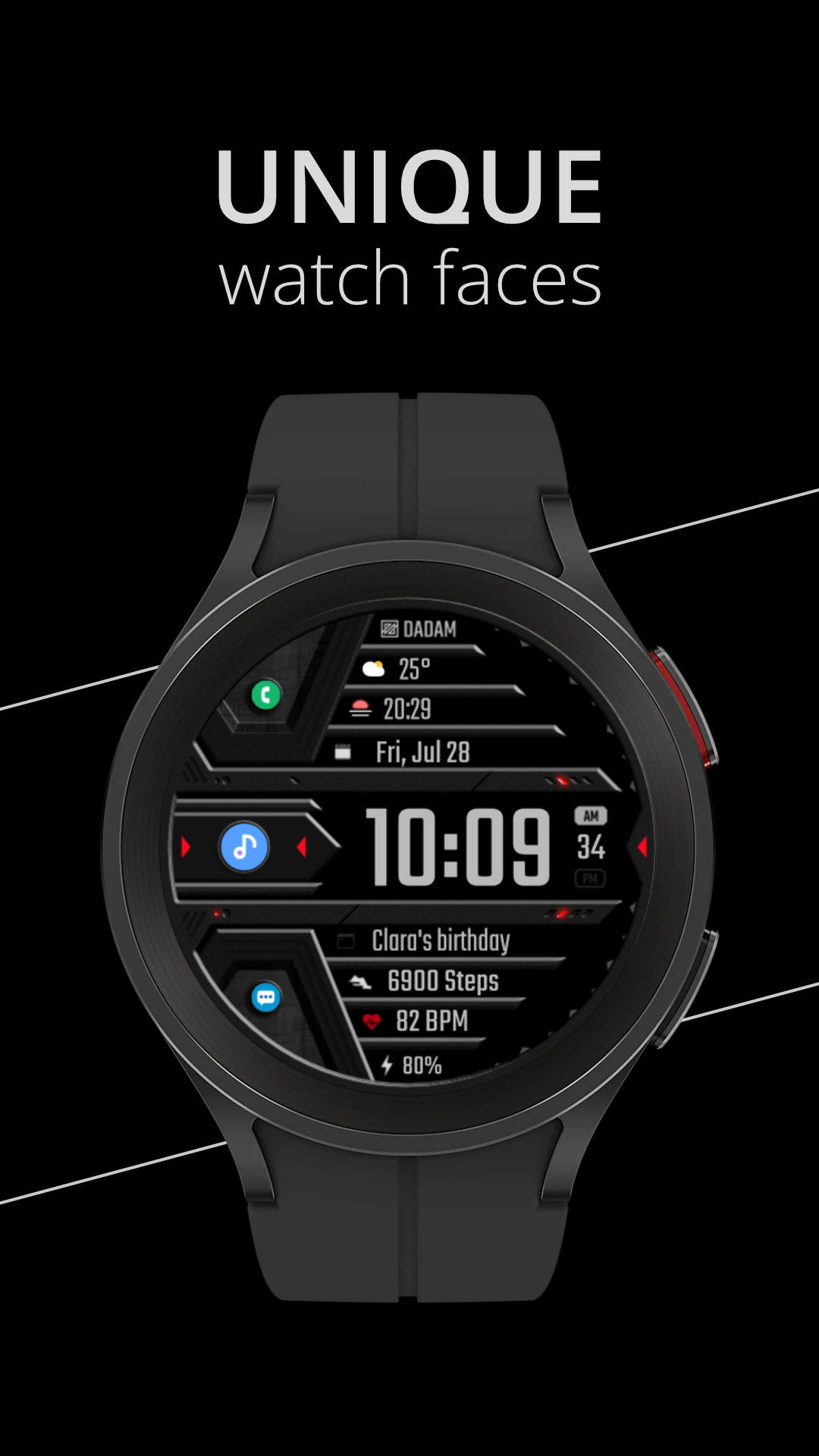 DADAM62: Smart Digi Watch Face Android Screenshot 2