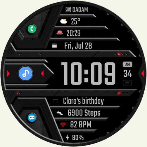 DADAM62: Smart Digi Watch Face Android Screenshot