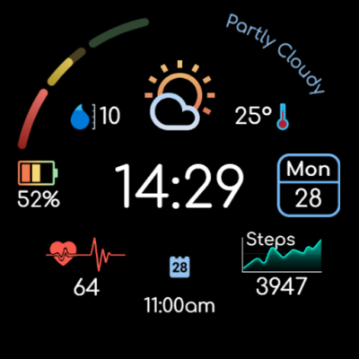 Digital Watchface D14 Android Screenshot