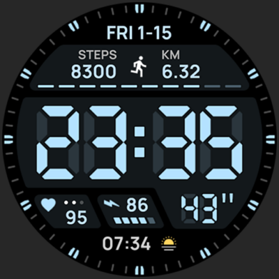 Digital xR Watch Face Android Screenshot