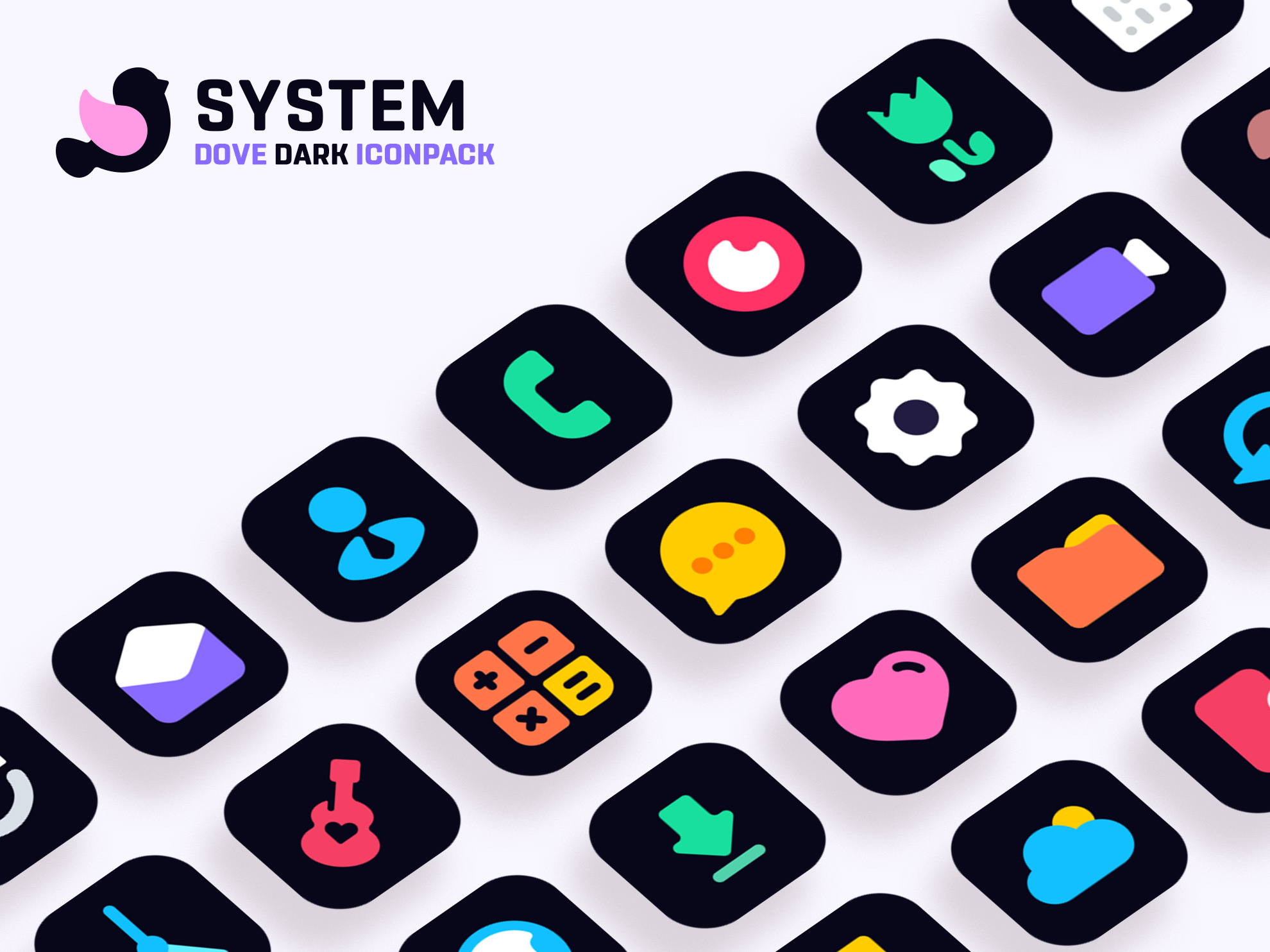 Dove Dark : Icon Pack Android Screenshot 2