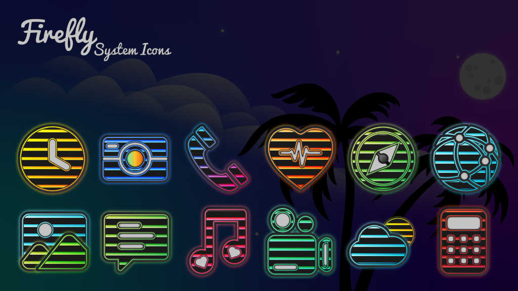 Firefly Neon Icon Pack Android Screenshot 2