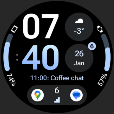 InfoBlock Watch Face Android Screenshot
