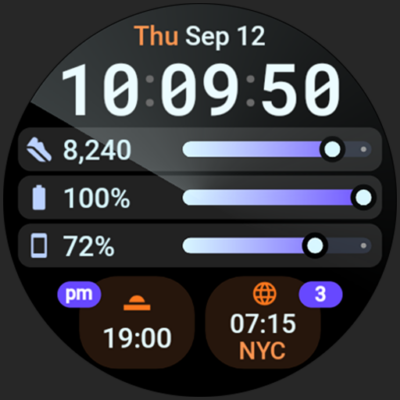 InfoHub Watch Face Android Screenshot