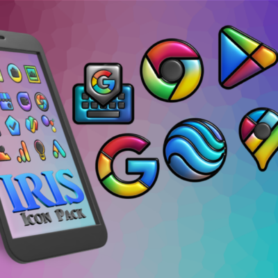 Iris Dark - 3D App Icons Android Screenshot 2