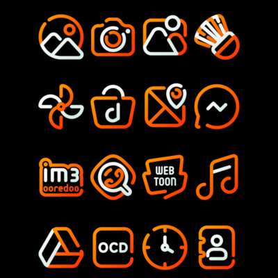 MangoLine - Orange Icon Pack Android Screenshot 4