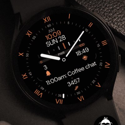 Minimal Black v32 Watch Face Android Screenshot