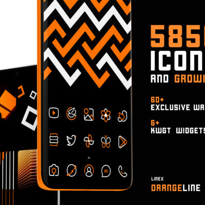 OrangeLine IconPack : LineX Android Screenshot 2