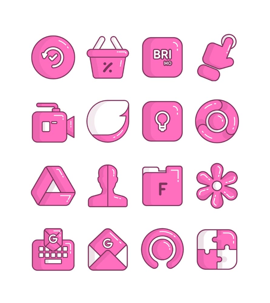 Pink Teddy - icon pack Android Screenshot 2