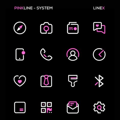 PinkLine Icon Pack :LineX Pink Android Screenshot 3