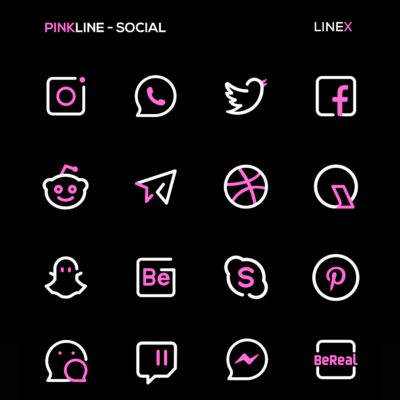 PinkLine Icon Pack :LineX Pink Android Screenshot 4