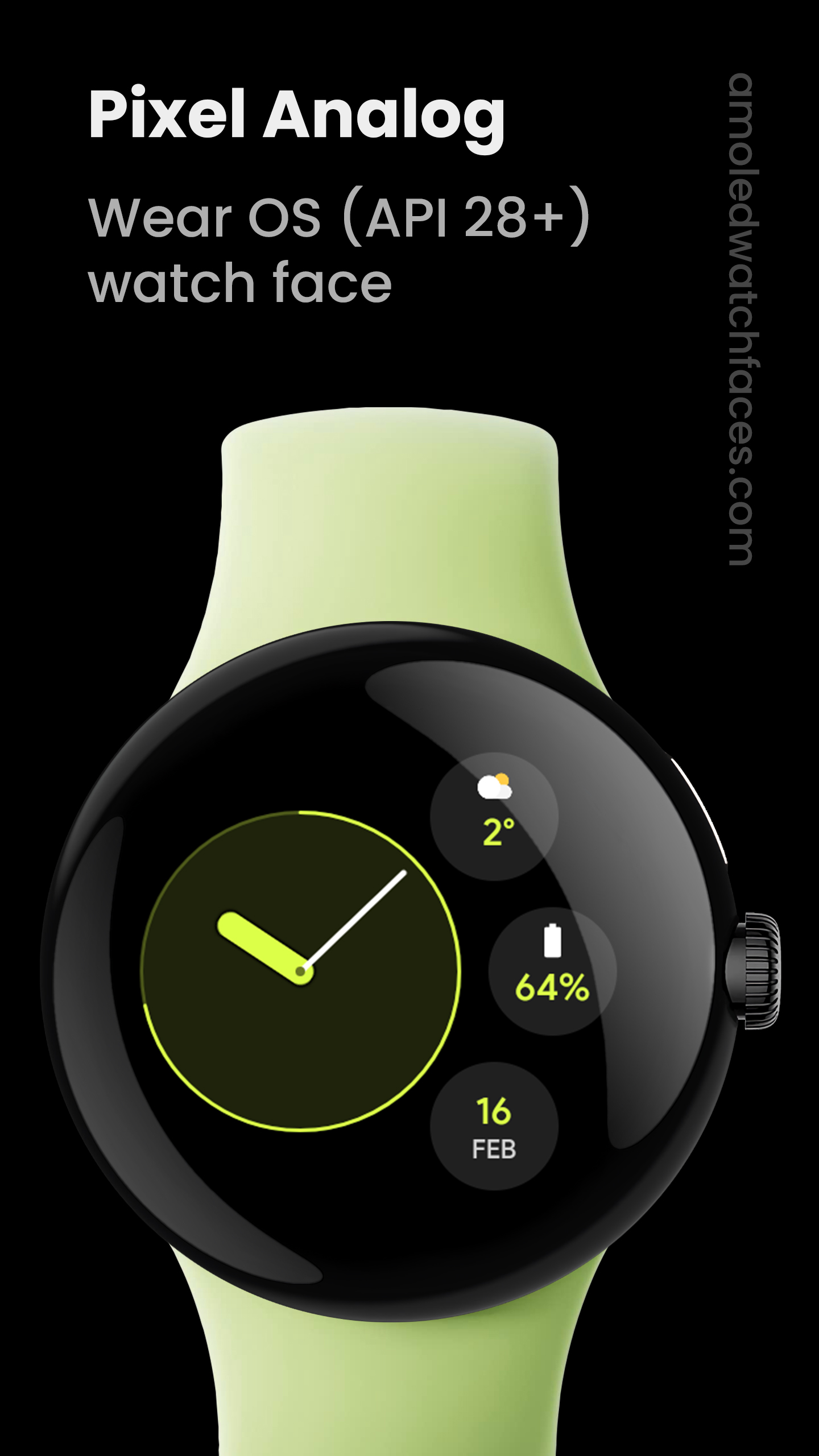 Pixel Analog Watch face Android Screenshot 2