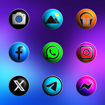 Pixly Fluo 3D - Icon Pack Android Screenshot 4