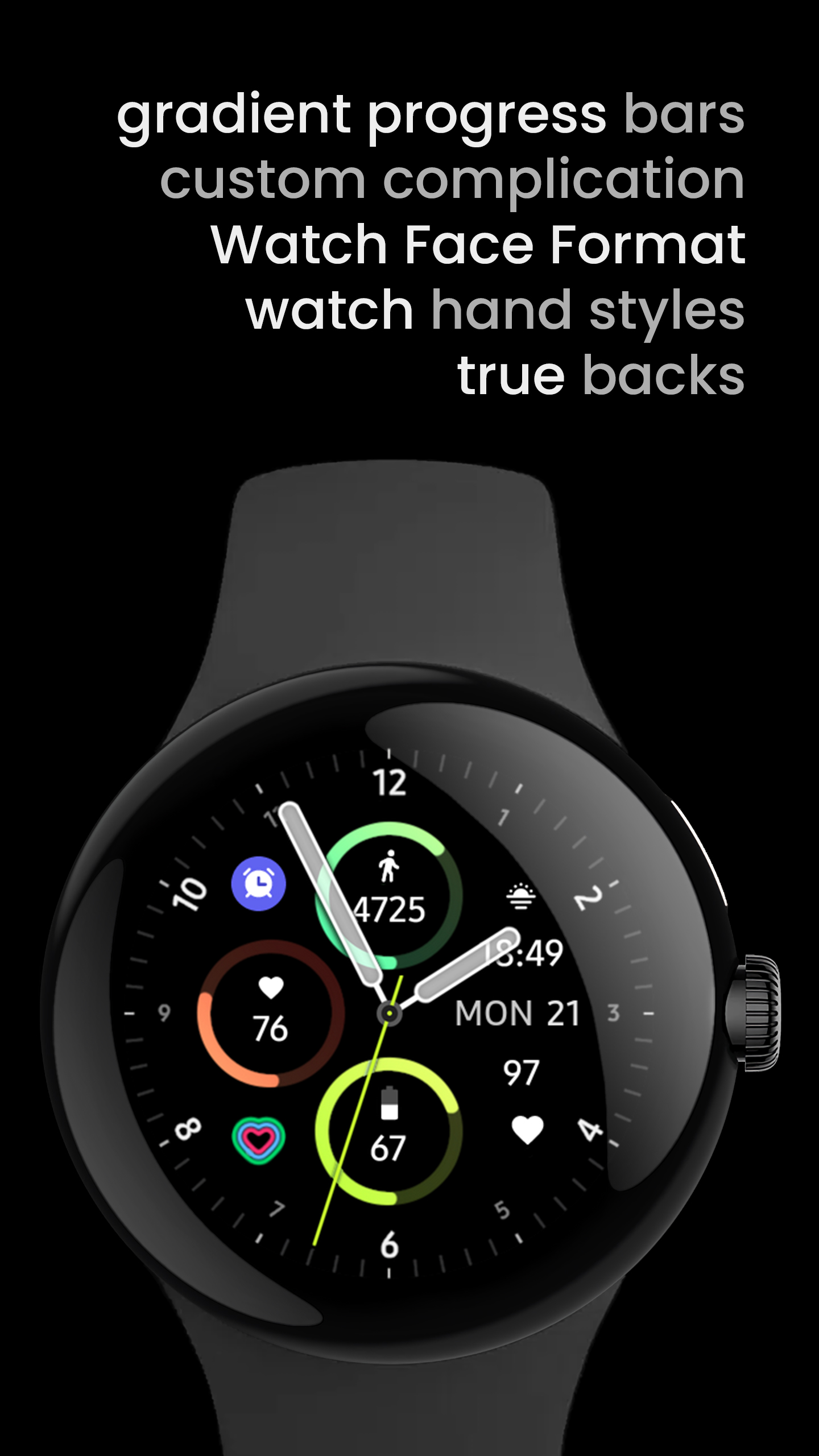 Sporty Analog Watch Face Android Screenshot 3