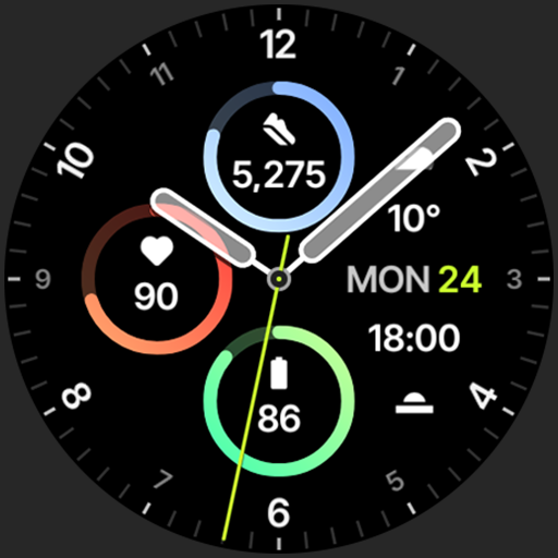 Sporty Analog Watch Face Android Screenshot