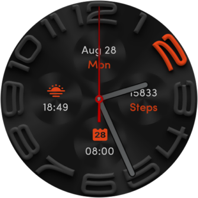 W6 Dark Style Wear OS 5+ Android Screenshot