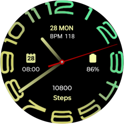 W6 Gradient Style Wear OS 4+ Android Screenshot