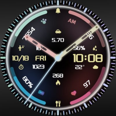 ZKin Watch Face Colorful Halo Android Screenshot