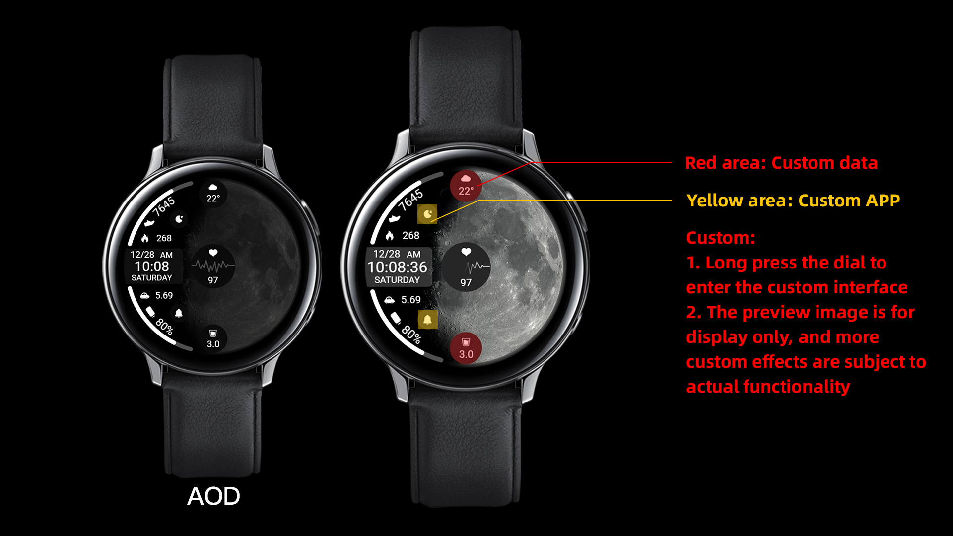 ZKin Watch Face Obsidian Moon Android Screenshot 2