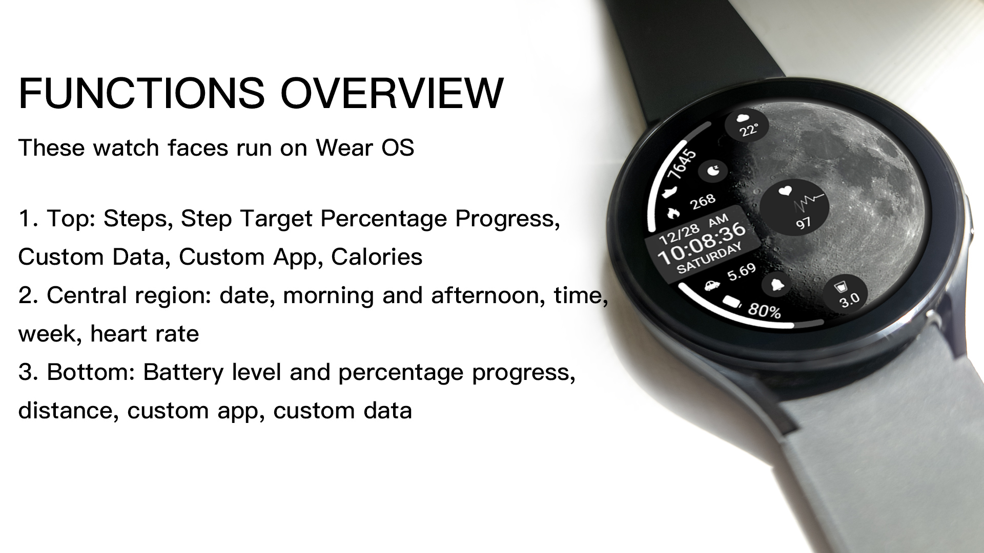 ZKin Watch Face Obsidian Moon Android Screenshot 4