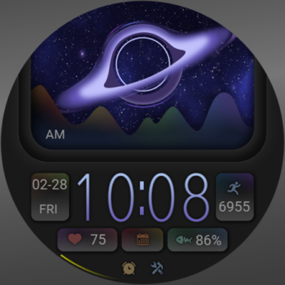 ZKin Watch Starry Sky Widget Android Screenshot