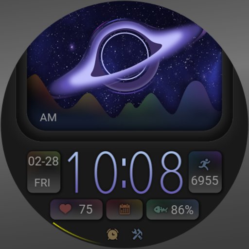 ZKin Watch Starry Sky Widget Android Screenshot