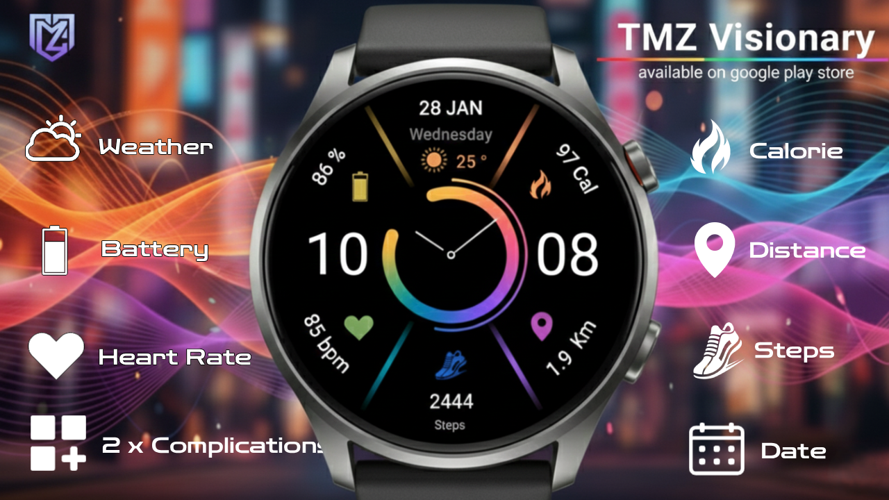 AMOLED Watch Face Wear OS Android Screenshot 3