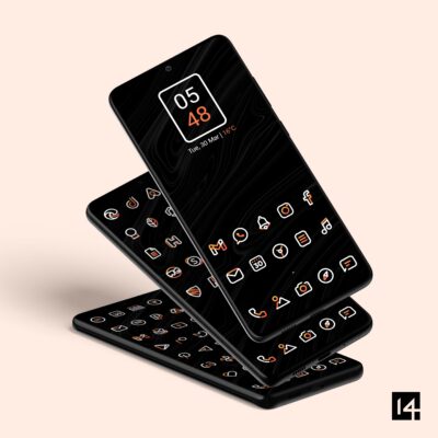 Aline Orange: linear icon pack Android Screenshot 2