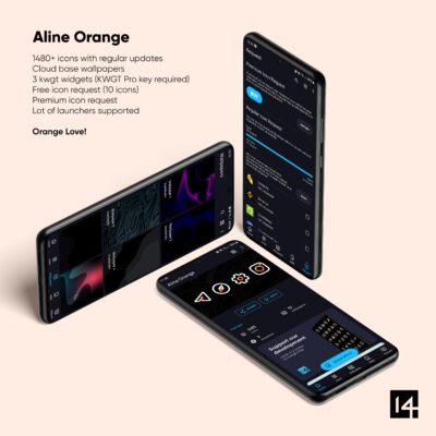 Aline Orange: linear icon pack Android Screenshot 3