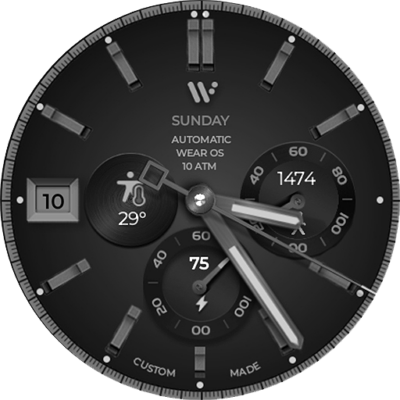 Analog Basic 34 Wear OS 4+ Android Screenshot