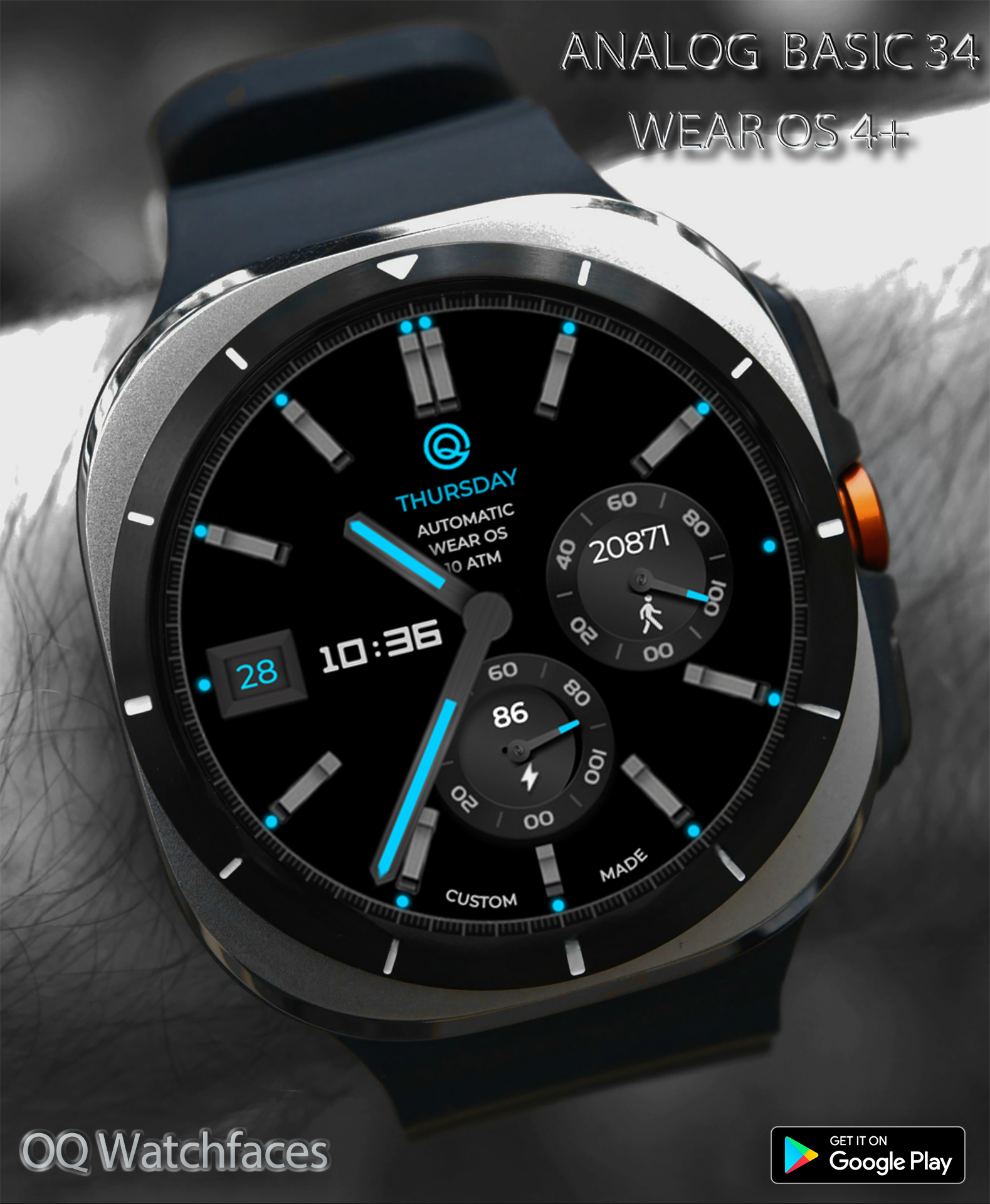 Analog Basic 34 Wear OS 4+ Android Screenshot 4