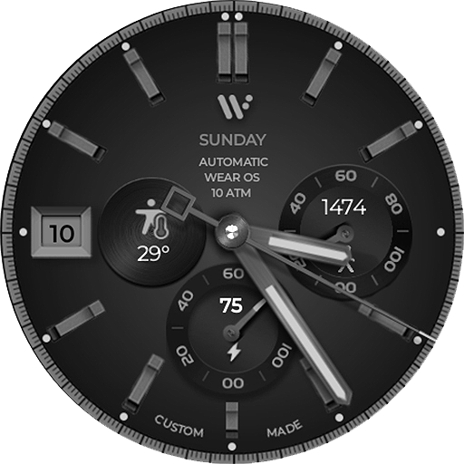 Analog Basic 34 Wear OS 4+ Android Screenshot